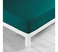 douceur d'intérieur, Drap Housse (160 x 200 cm) Lina Emeraude, 100% Coton
