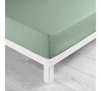 douceur d'intérieur, Drap Housse (160 x 200 cm) Lina Sauge, 100% Coton