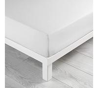 douceur d'intérieur, Drap Housse (160 x 200 cm) Linette Blanc, 100% Coton
