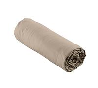 douceur d'intérieur, Drap Housse (160 x 200 cm) Percaline Sable, Percale de Coton