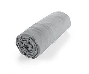 douceur d'intérieur, Drap Housse (180 x 200 cm) Biolina Gris, 100% Coton Bio