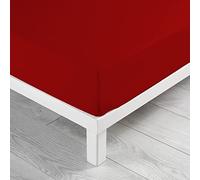 douceur d'intérieur, Drap Housse (180 x 200 cm) Lina Bourgogne, 100% Coton