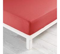 DOUCEUR D'INTERIEUR drap housse 2 personnes 160 x 200 cm jersy coquelicot