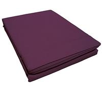 Douceur d'Intérieur Drap plat Lina Myrtille 180 x 290 cm 100% coton Violet