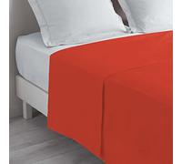 Douceur d'Intérieur – Drap plat Lina 240 x 300 cm – 100 % coton – Paprika