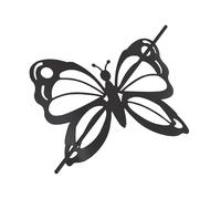 Douceur d'Intérieur, Embrasse Broche (16 x 14 Cm) Farfalina Noir, Métal Peint