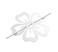 Douceur d'Intérieur, Embrasse Broche (Diamètre 15 Cm) Petaly Blanc, Métal Peint