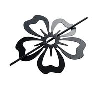 Douceur d'Intérieur, Embrasse Broche (Diamètre 15 Cm) Petaly Noir, Métal Peint
