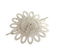 Douceur d'Intérieur, Embrasse Broche (Diamètre 17.5 Cm) Mandy Blanc/Or, Métal Patine