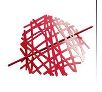 Douceur d'Intérieur, Embrasse Broche (Diamètre 17 Cm) Pharos Rouge, Métal Peint