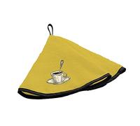 Douceur d'Intérieur – Essuie‑main en éponge «Tasse» – Rond Ø 60 cm – Jaune