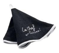 Douceur d'Intérieur Essuie‑main rond Chef en cuisine Noir