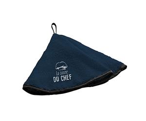Douceur d'Intérieur, Essuie-Main Rond (Diamètre 60 cm) Toque Marine, Eponge Brodée