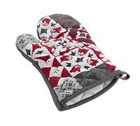 Douceur d'Intérieur, Gant (30 x 18 cm) Credence Rouge, Coton Imprimé et Silicone