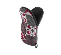 Douceur d'Intérieur, Gant-Pince (24,5 x 14,5 cm) Credence Rouge, Coton Imprimé et Néoprène