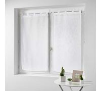 Douceur d'Intérieur Haltona Paire Droite Passants Effet Lin Tisse Haltona Polyester, Blanc, 120x60 cm