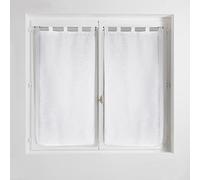 Douceur d'Intérieur Haltona Paire Droite Passants Effet Lin Tisse Haltona Polyester, Blanc, 90x60 cm