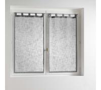 Douceur d'Intérieur Haltona Paire Droite Passants Effet Lin Tisse Haltona Polyester, Gris, 160x60 cm