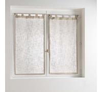 Douceur d'Intérieur Haltona Paire Droite Passants Effet Lin Tisse Haltona Polyester, Noisette, 120x60 cm