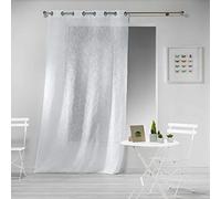 Douceur d'Intérieur Haltona Panneau A Oeillets Effet Lin Tisse Haltona Polyester, Blanc, 280x140 cm