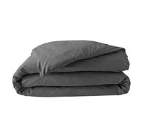 Douceur d'Intérieur Housse de couette Percaline Acier 240 x 220 cm Percale de coton
