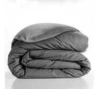 Douceur d'Intérieur Housse de couette Lina 260 x 240 cm uni 57 fils Anthracite 100% coton