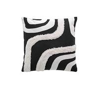 Douceur d'Intérieur, Housse de Coussin (40 x 40 cm) Mirade Noir, Coton Imprimé Tufté