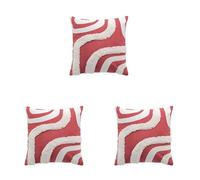 Douceur d'Intérieur, Housse de Coussin (40 x 40 cm) Mirade Terracotta, Coton Imprimé Tufté (Lot de 3)