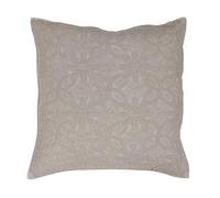 Housse de coussin 60 x 60 cm microfibre unie lavee florette Taupe Douceur d'Intérieur Marron G