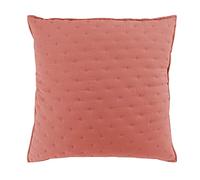 Douceur d'Intérieur, Housse de Coussin (60 x 60 cm) Mellow Chic Terracotta/Blanc, Microfibre Bicolore