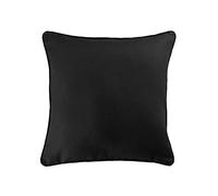 Douceur d'Intérieur HOUSSE DE COUSSIN. +ZIP +ENCART 40X40 PANAMA UNI NOIR, Coton, 40 x 40 CM