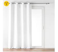DOUCEUR D'INTÉRIEUR Lot de 2 rideaux à œillets 140 x 260 cm - Velours tamisant Blanc