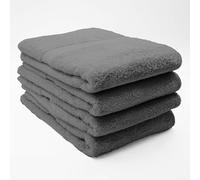 Douceur d'Intérieur, Lot de 4 Draps de Douche (70 x 130 cm) Eponge Unie, Elégance Anthracite