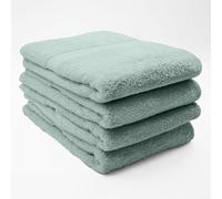 Douceur d'Intérieur, Lot de 4 Draps de Douche (70 x 130 cm) Eponge Unie, Elégance Celadon