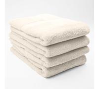 Douceur d'Intérieur, Lot de 4 Draps de Douche (70 x 130 cm) Eponge Unie, Elégance Sable
