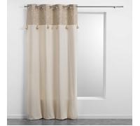 Douceur d'Intérieur - Lot de 4 rideaux à œillets 140 x 240 cm, polycoton uni Or, haut métallisé