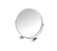 douceur d'intérieur, Miroir à Poser Double Face (Diamètre 17 cm) Vitamine Blanc, Métal