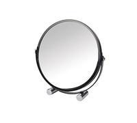 douceur d'intérieur, Miroir à Poser Double Face (Diamètre 17 cm) Vitamine Noir, Métal