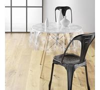 Douceur d'Intérieur, Nappe Cristal (Diamètre 140 cm) Soleil Transparent, PVC Imprimé 14/100E