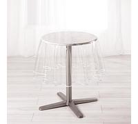 Douceur d'Intérieur, Nappe Cristal (Diamètre 180 cm) Garden Blanc, PVC Uni 15/100E