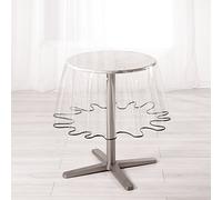 Douceur d'Intérieur, Nappe Cristal Ronde (Diamètre 180 cm) Garden Anthracite, PVC
