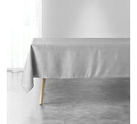 Douceur d'Intérieur, Nappe de Fête Rectangle (140 x 240 cm) Etoiles Gris/Argent, Jacquard Fils Métallisés