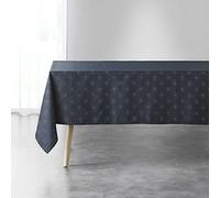 Douceur d'Intérieur, Nappe de Fête Rectangle (140 x 240 cm) Etoiles Marine/Or, Jacquard Fils Métallisés