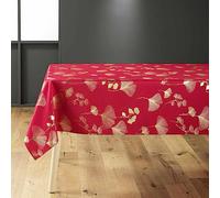 Douceur d'Intérieur Nappe de fête rectangulaire Bloomy 150x240 cm polyester métallisé Rouge/Or