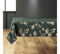 Nappe Imprimé Métallisé "Bloomy" 150x240cm Vert & Or