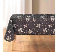 Douceur d'Intérieur, Nappe de Fête Rectangle (150 x 240 cm) Guido Anthracite, Polyester Imprimé