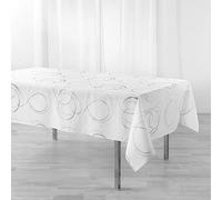 Douceur d'Intérieur Nappe imprimée métallisée Bully 150x300 cm Blanc