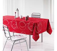 Douceur d'Intérieur Nappe de fête Bully rectangulaire 150×300 cm polyester imprimé métallisé rouge