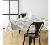 Douceur d'Intérieur Nappe toile cirée Disco 140 x 240 cm Jaune