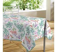 Douceur d'Intérieur Nappe rectangle Herbella – PVC imprimé – 140 x 240 cm – Blanc